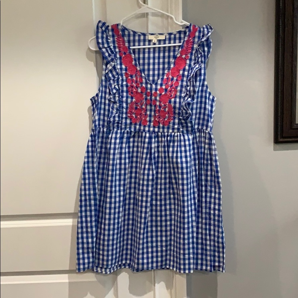 Blue and pink dress